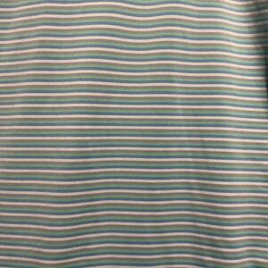 straight down performance golf polo L Green Blue Gray Stripe